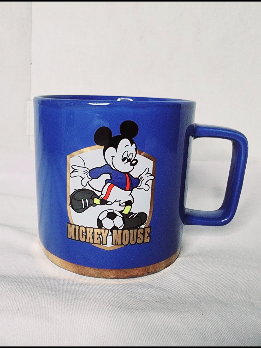 Disney Miniso Mickey Mouse Soccer Mug Blue Ceramic 12oz Sports Collection Cup